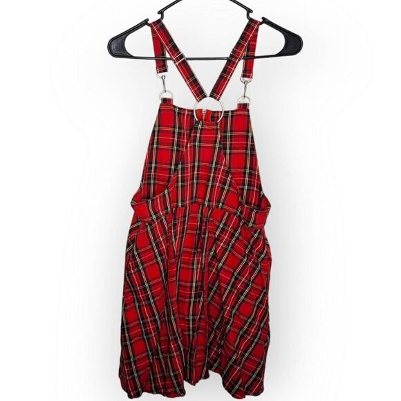 Hot Topic Women's Red Plaid O-Ring Skirtall size Small - Picture 4 of 5